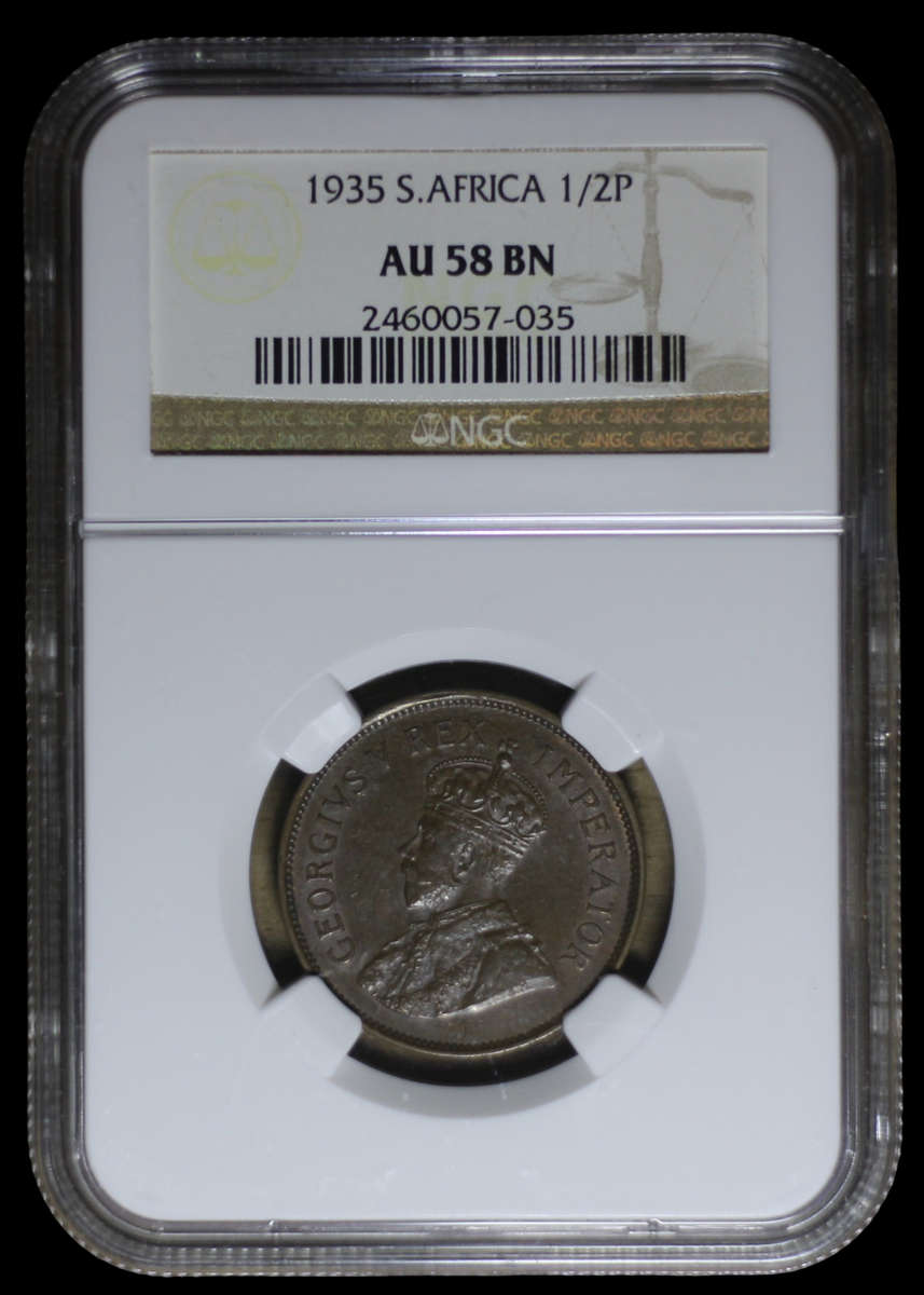 1935 *** 1/2 Penny *** AU55 BN *** How is this not an unc?