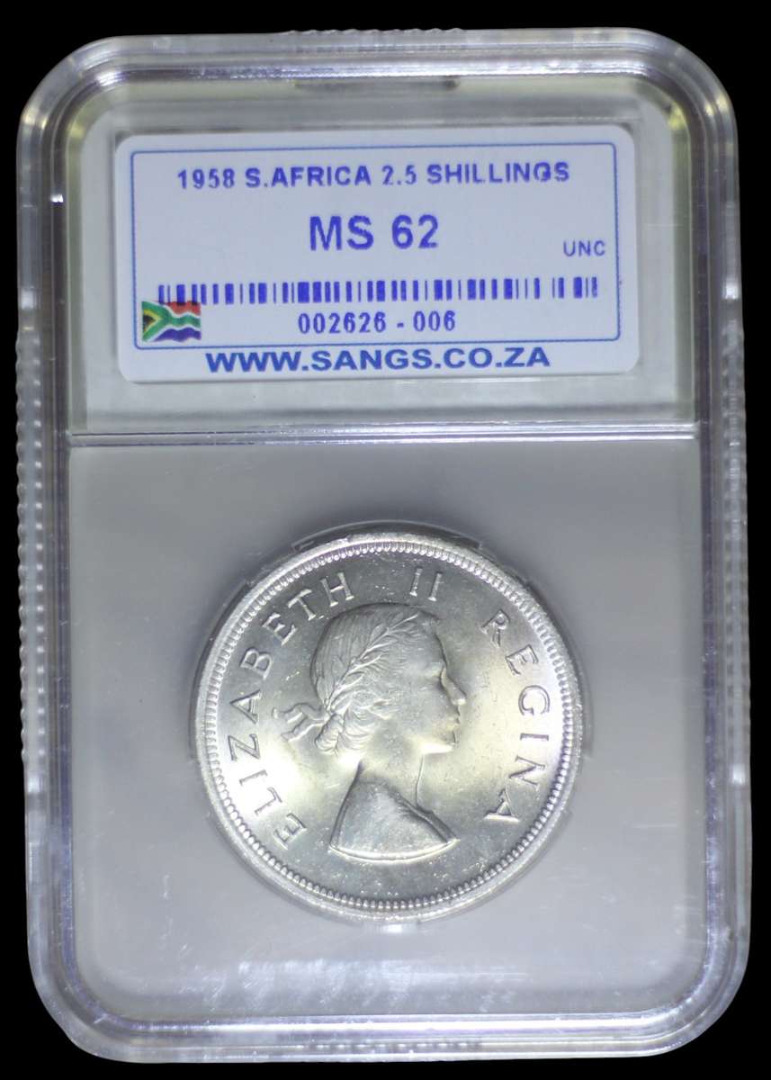 1958 *** 2.5 Shilling *** MS62 *** Bargain