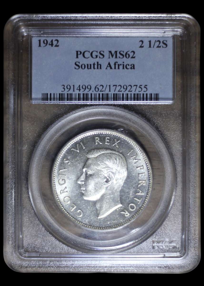 1942 *** 2.5 Shilling *** MS62 *** Seldom offered