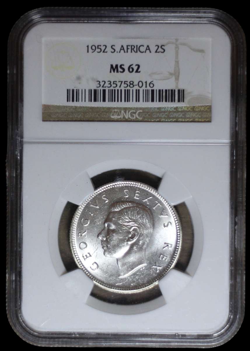 1952 *** 2 Shilling *** MS62 *** Seldom offered