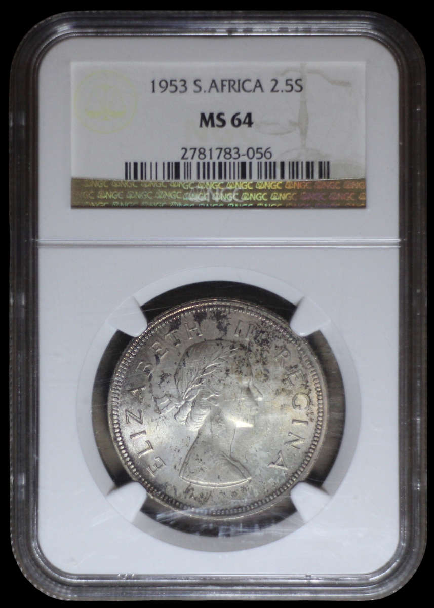 1953 *** 2.5 Shilling *** MS64 BN *** Top grade