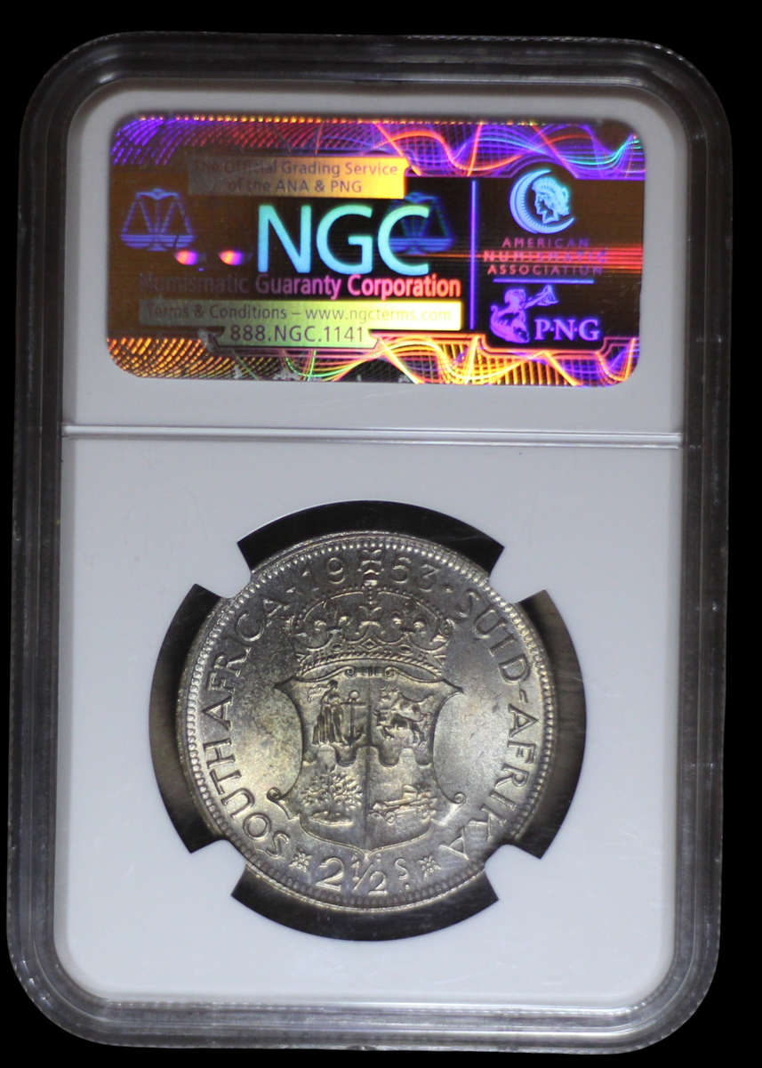 1953 *** 2.5 Shilling *** MS64 BN *** Top grade