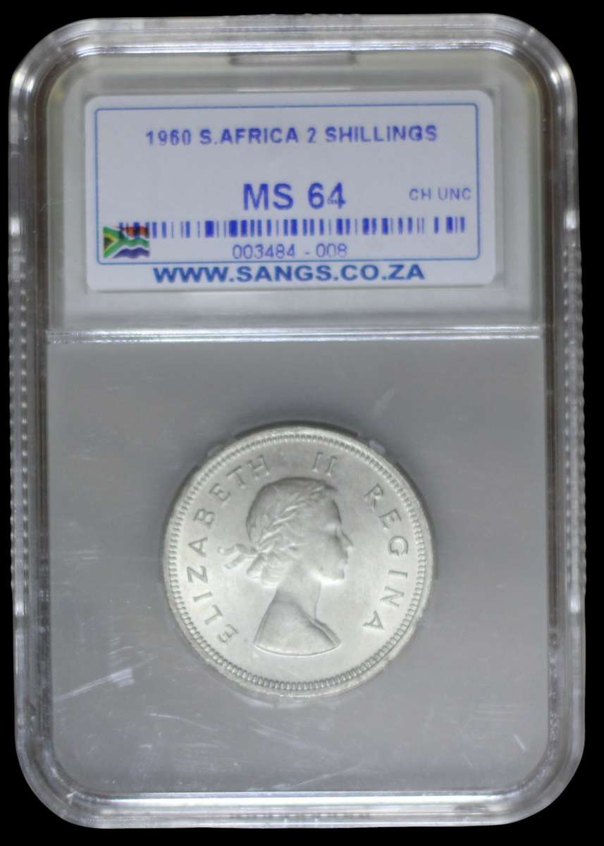 1960 *** 2 Shilling *** MS64 BN *** Buy your coins graded