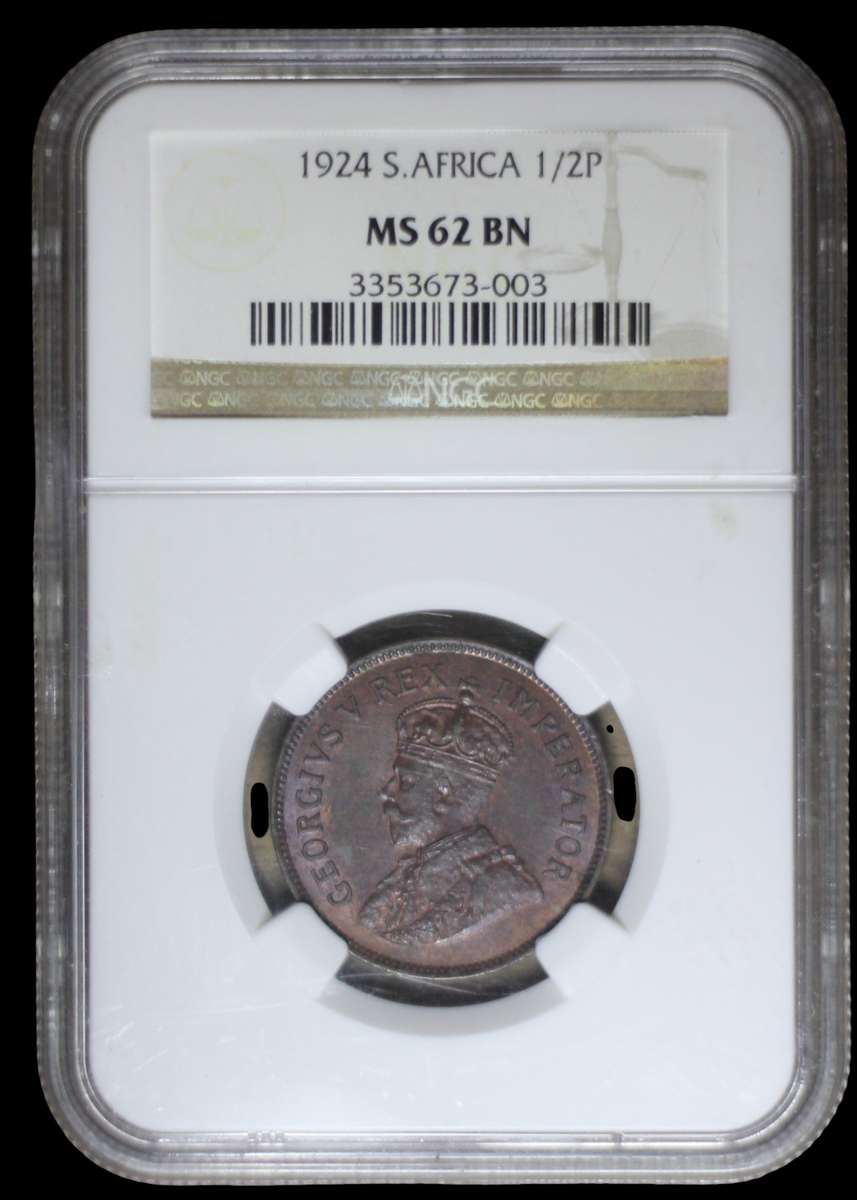 1924 *** 1/2 Penny *** MS62 BN *** Great value