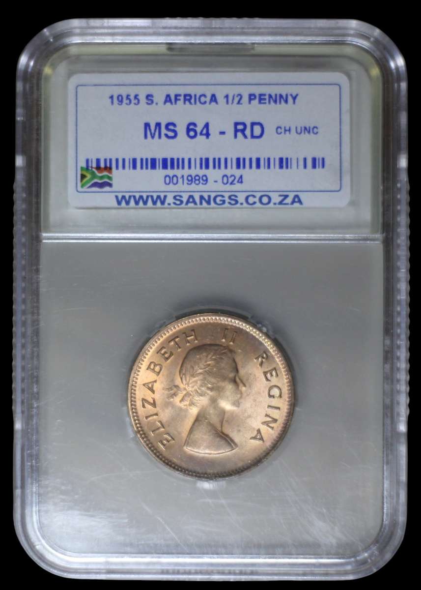 1955 *** 1/2 Penny *** MS64 RD *** Decent