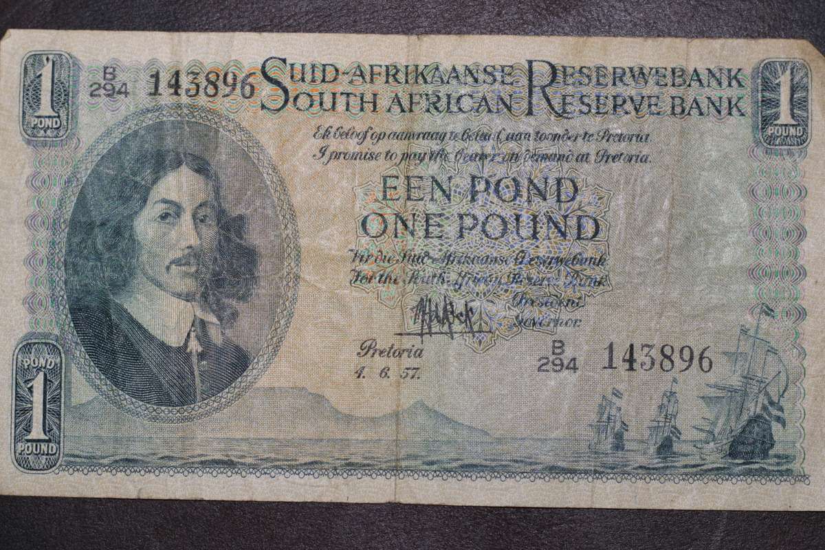 MH de Kock 1957 *** 1 Pound / Een Pound *** Filler note