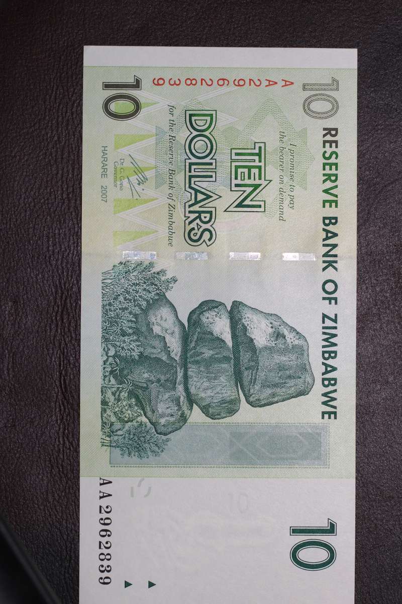 Zimbabwe *** 10 *** Notes are going up in price