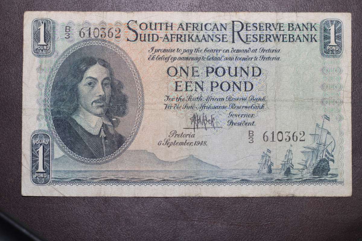 MH de Kock 1948 Second issue *** 1 Pound /1 Pond E/A *** Notes are going up in price