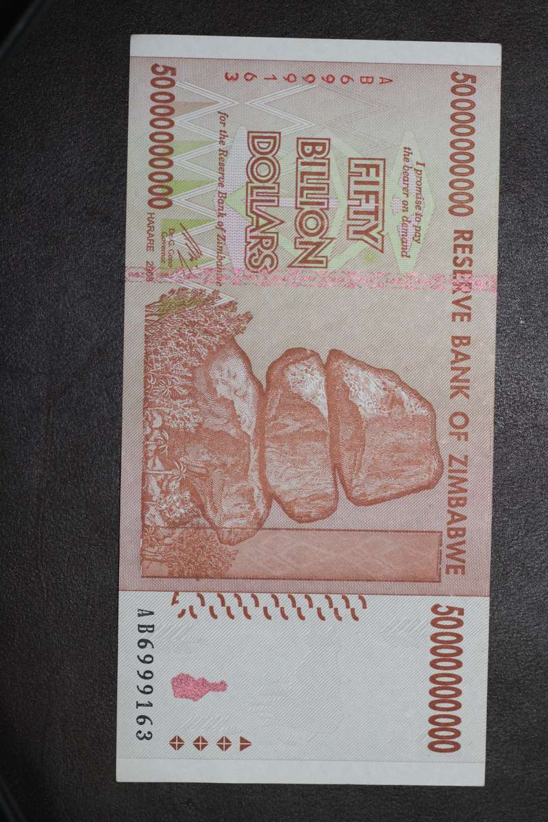 Zimbabwe *** $50 Billion *** Top note