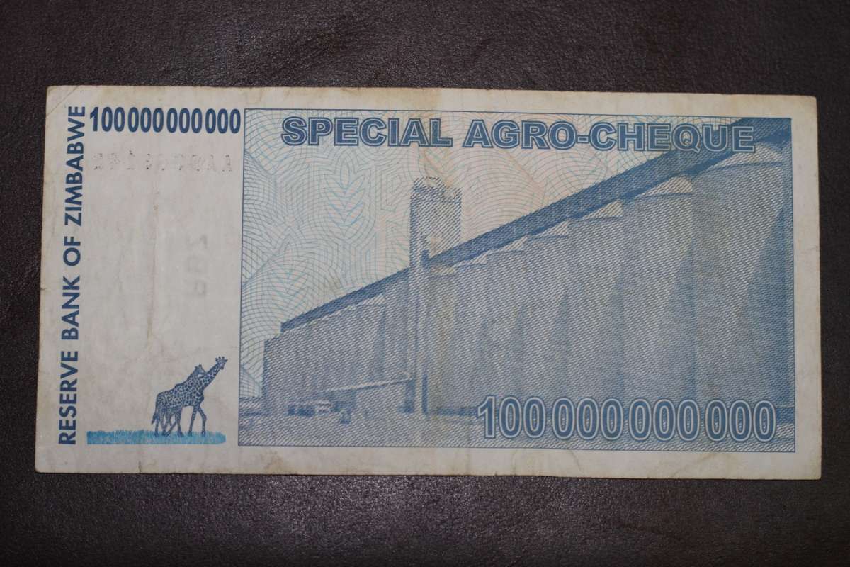 Zimbabwe Agro Cheque *** $100 billion *** Filler note