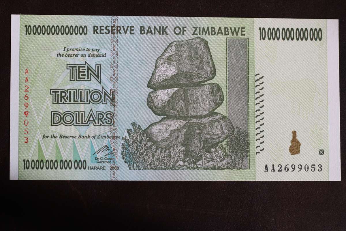 Zimbabwe *** $10 trillion *** Notes are going up in price