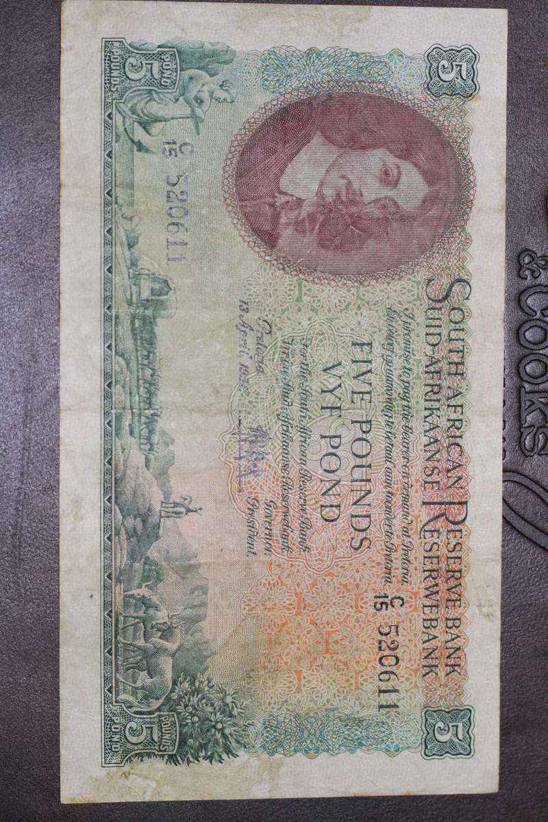 MH de Kock 1951 Second issue *** 5 Pounds *** Getting scarce in decent condition
