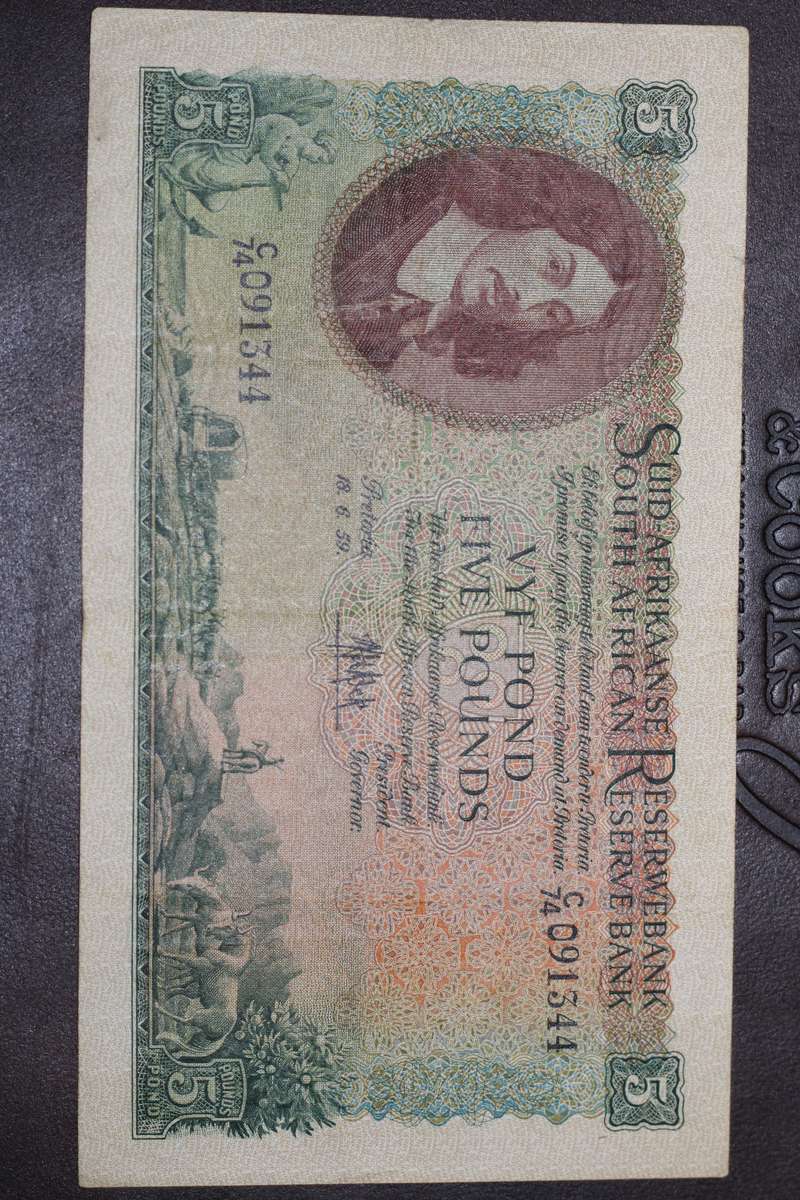 MH de Kock *** 5 Pounds *** Getting scarce in decent condition