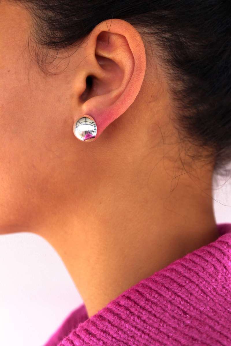 Sterling Silver Half Ball Earrings