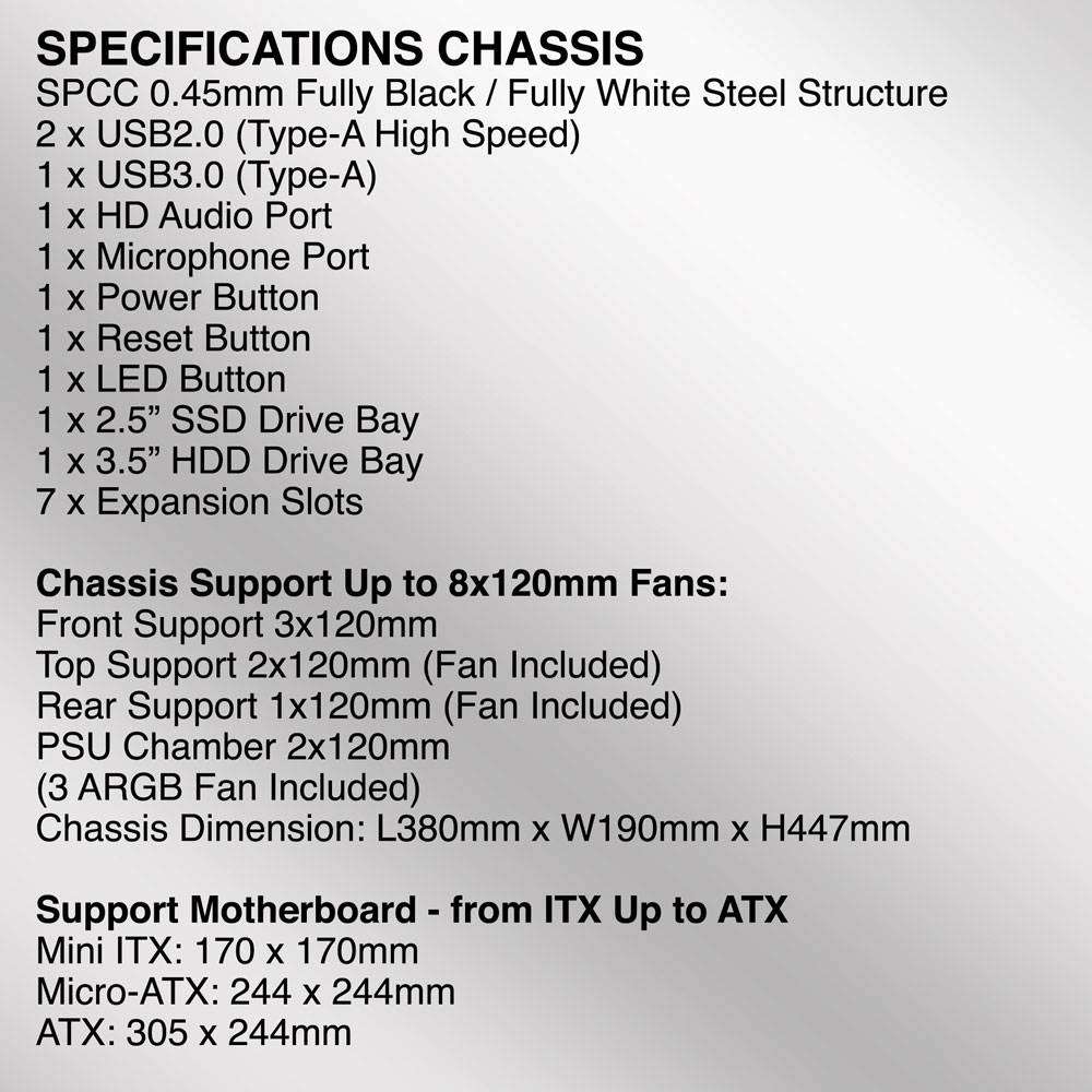 Armaggeddon Tritron Pro 300 ATX Gaming Case with 3x ARGB Fans