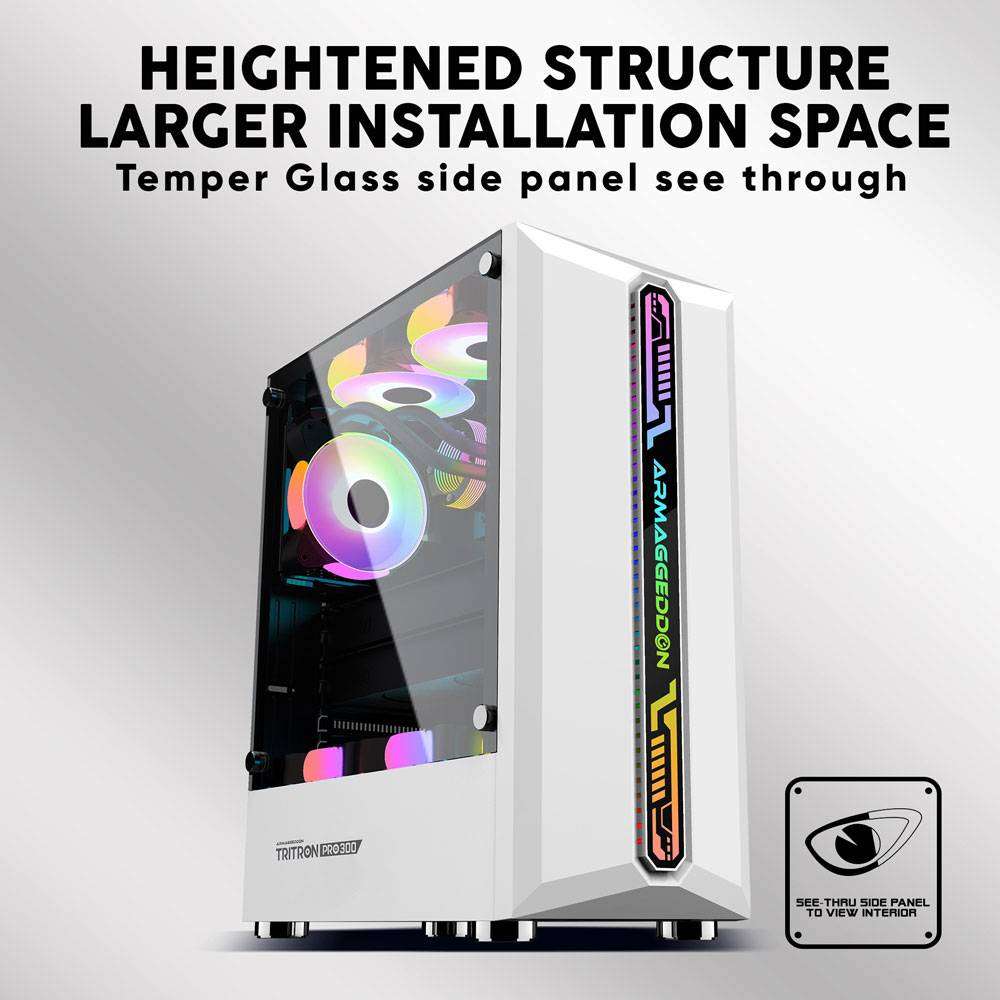 Armaggeddon Tritron Pro 300 ATX Gaming Case with 3x ARGB Fans