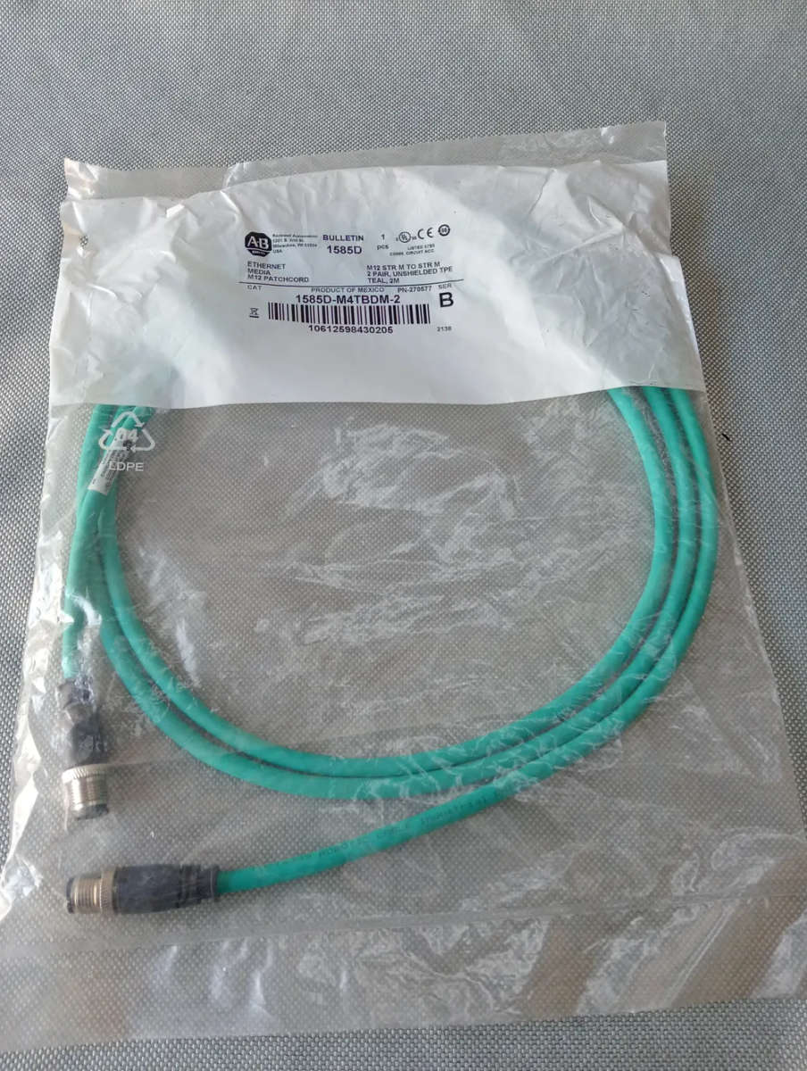 EtherNet Media M12 Patchcord 2M cable 1585D-M4TBDM-2 B - NEW