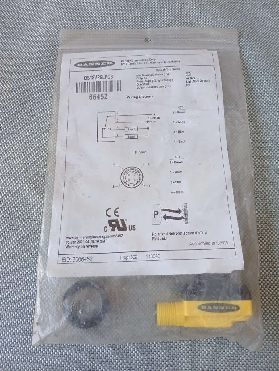 Banner - Diffuse Sensor QS18VP6LPQ8 - NEW