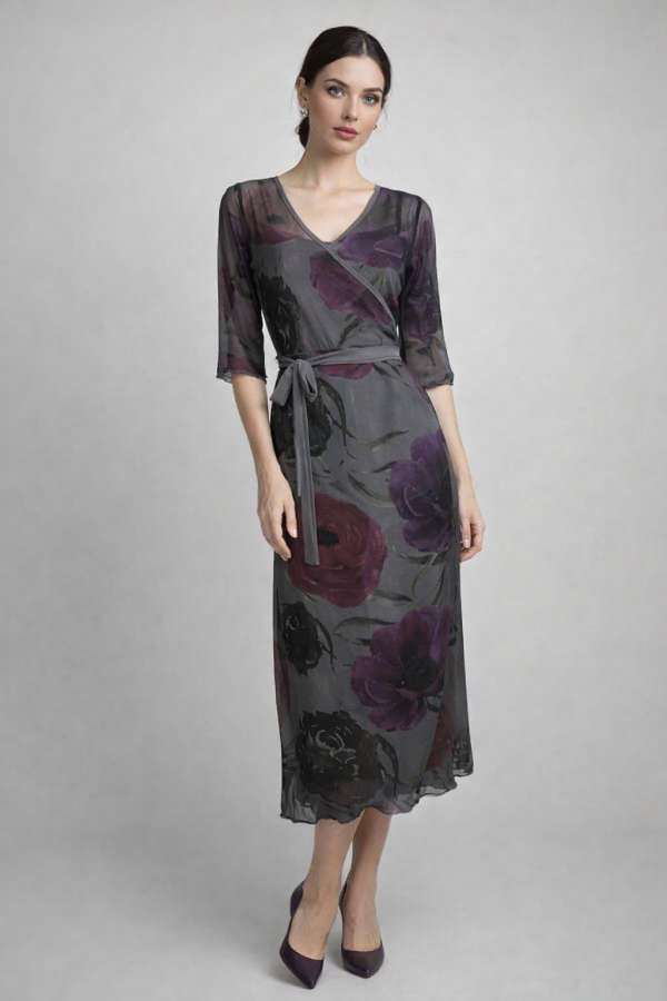 Anemone and Poppy Wrap Around Dress