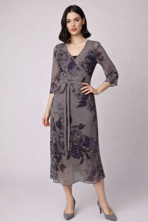 Caribbean Flower Wrap Around Dress