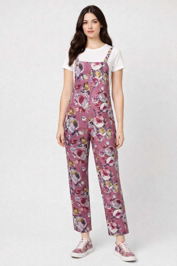 Pink Blossom Dungarees