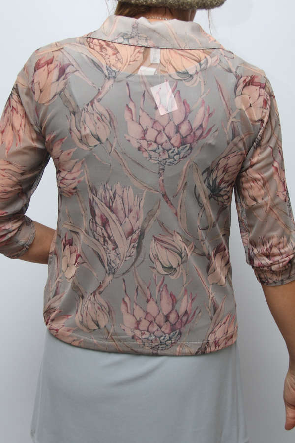 Pink Protea Zipper Top
