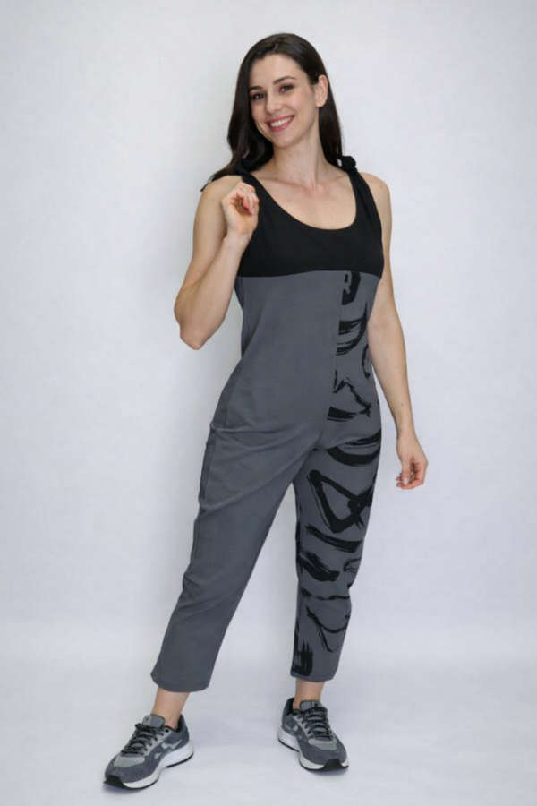 Black and Grey Jumpsuit