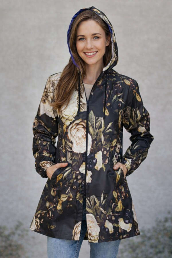 Olive Blooms Raincoat