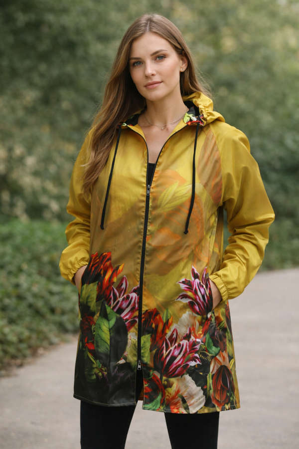 Mustard Florals Raincoat