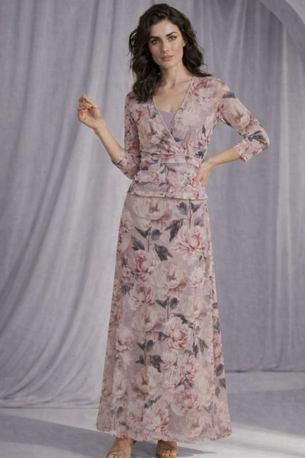 Mink Peony Paradise Empire Dress