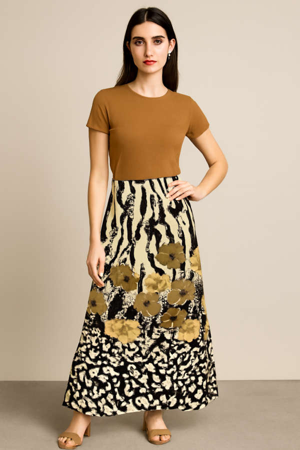 Floral Zebra Skirt