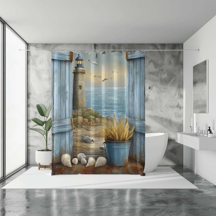Lighthouse View Shower Curtain