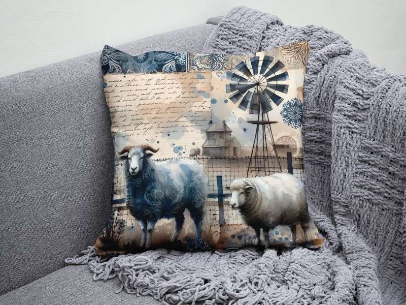 Sheep Couple Scatter Cushion