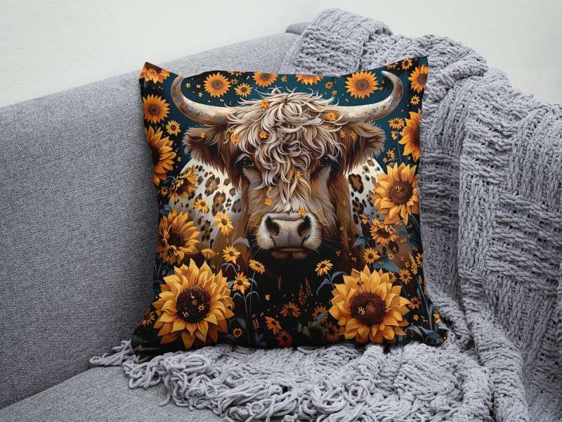 Sunflower Cow Scatter Cushion
