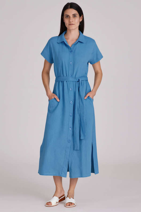 Light Blue Linen Dress