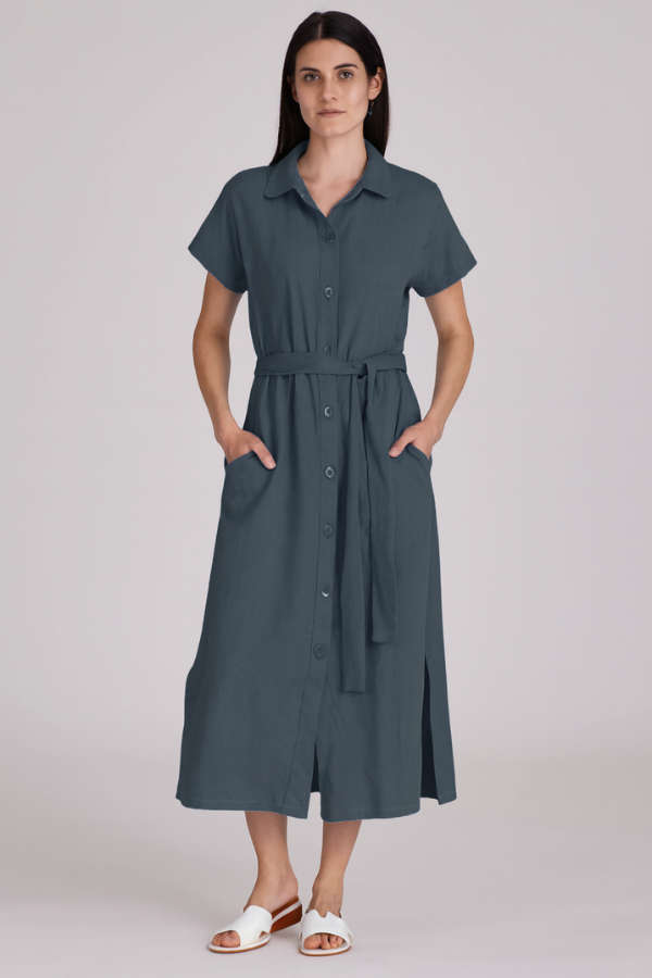 Charcoal Linen Dress