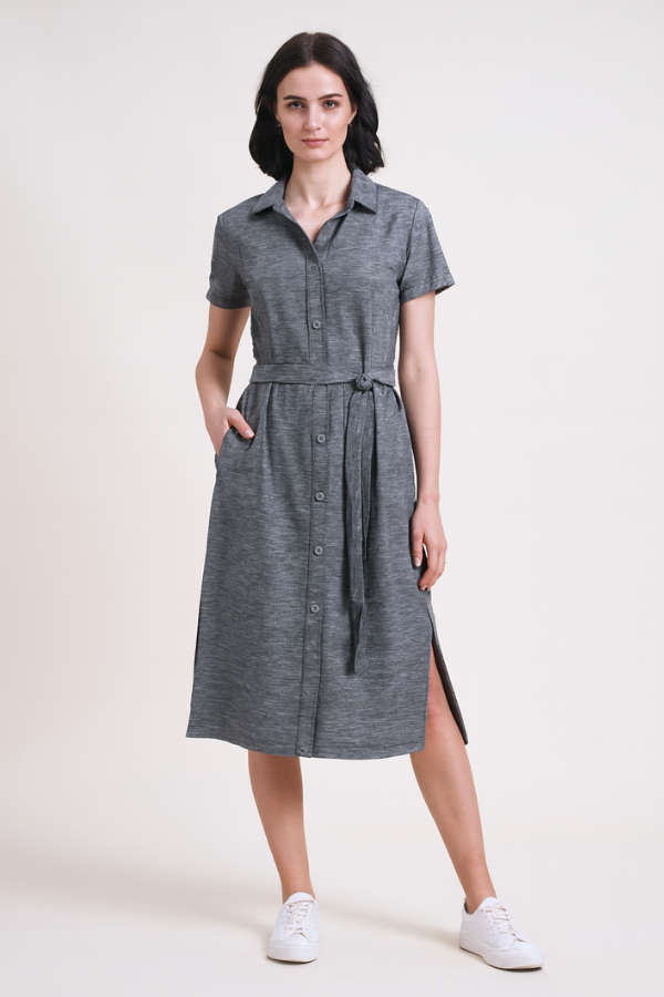 Denim Look Cotton Linen Dress