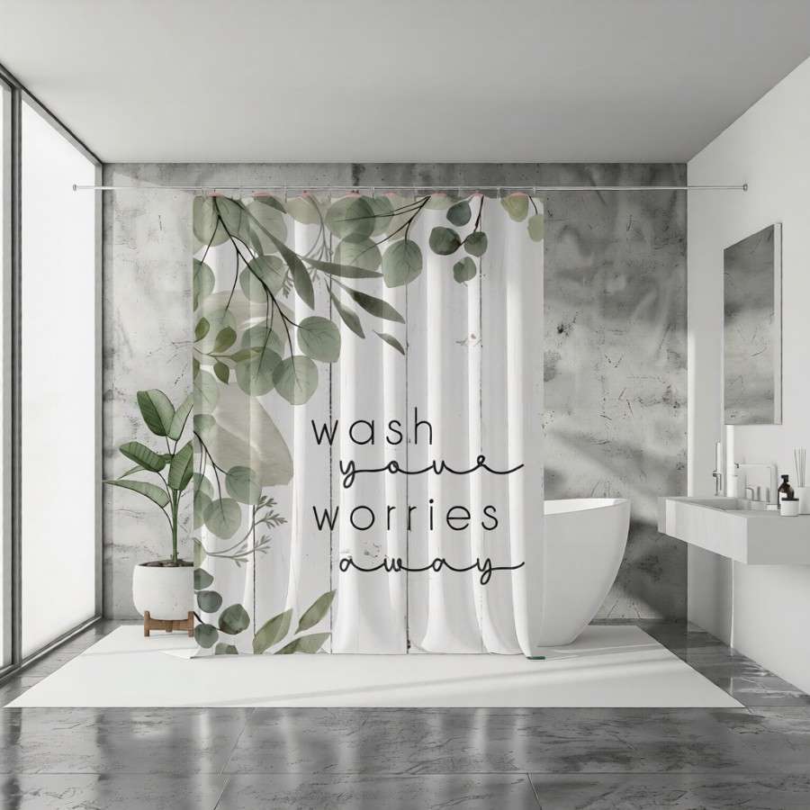 Wash your worries away Shower Curtain