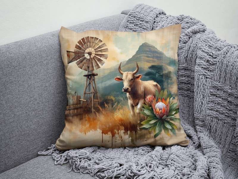 Cow and Windmill Scatter Cushion