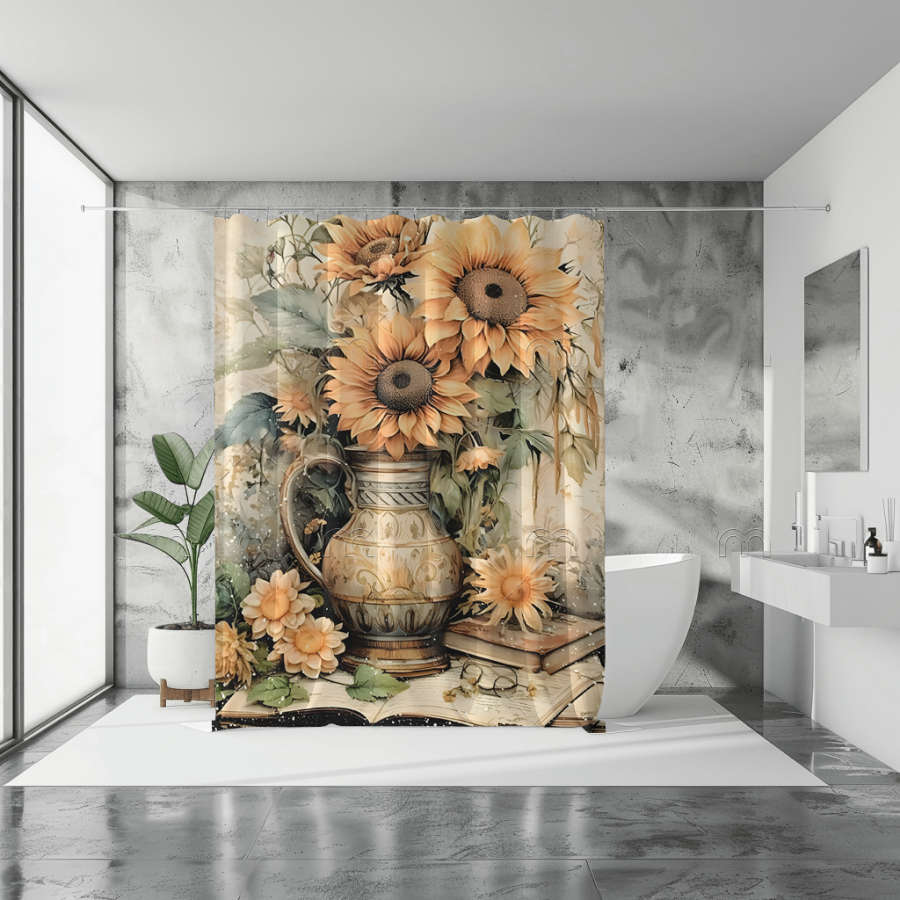 Sunflowers in Pot Shower Curtain