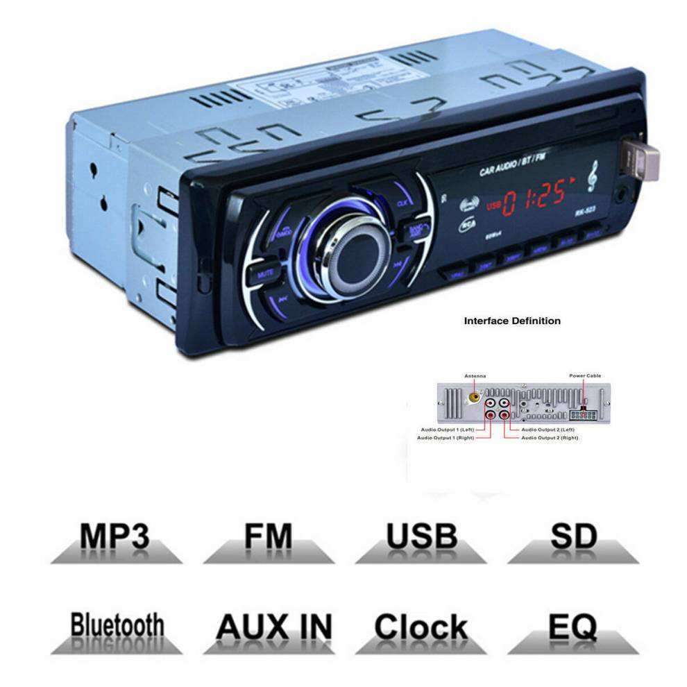 CAR USB Bluetooth RADIO with  AUX-MP3-FM-USB-SD Card with control panel