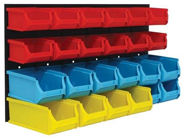Wall Mounted Storage Rack - 24 Bins