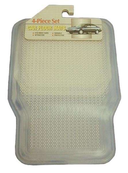 4 Piece Vinyl Car Mat Set - Clear