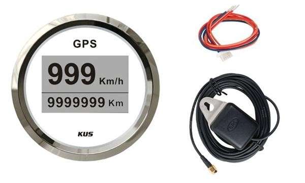 GPS Digital Speedometer with Antanne - 52mm - White