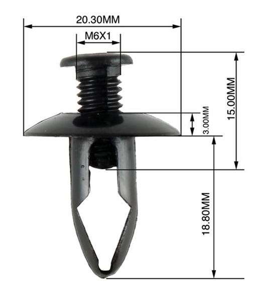 Panel Clips - 6 to 8mm - 10 Pieces