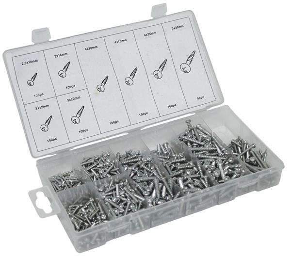 Assorted Metal Selftapping Screws (750 Piece)