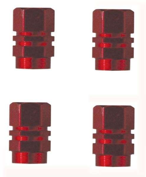 Valve Caps - Red - 4 Piece