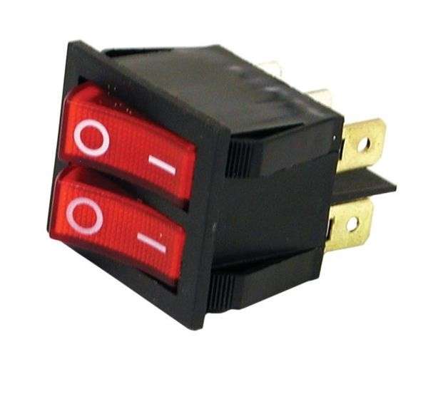 Rocker Switch - Double - Red