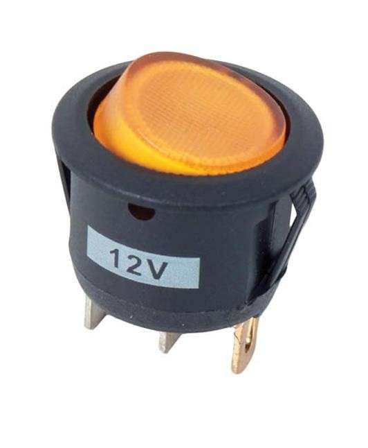 Rocker Switch - Amber - Round
