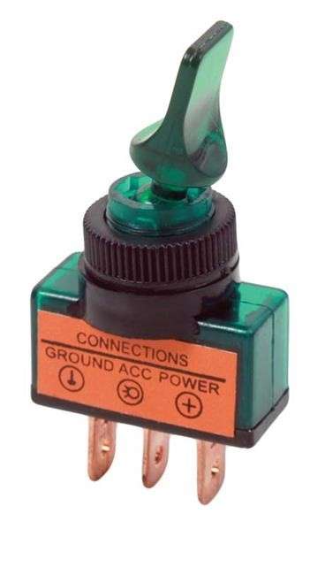 Toggle Switch - Duckbill - On / Off - Green